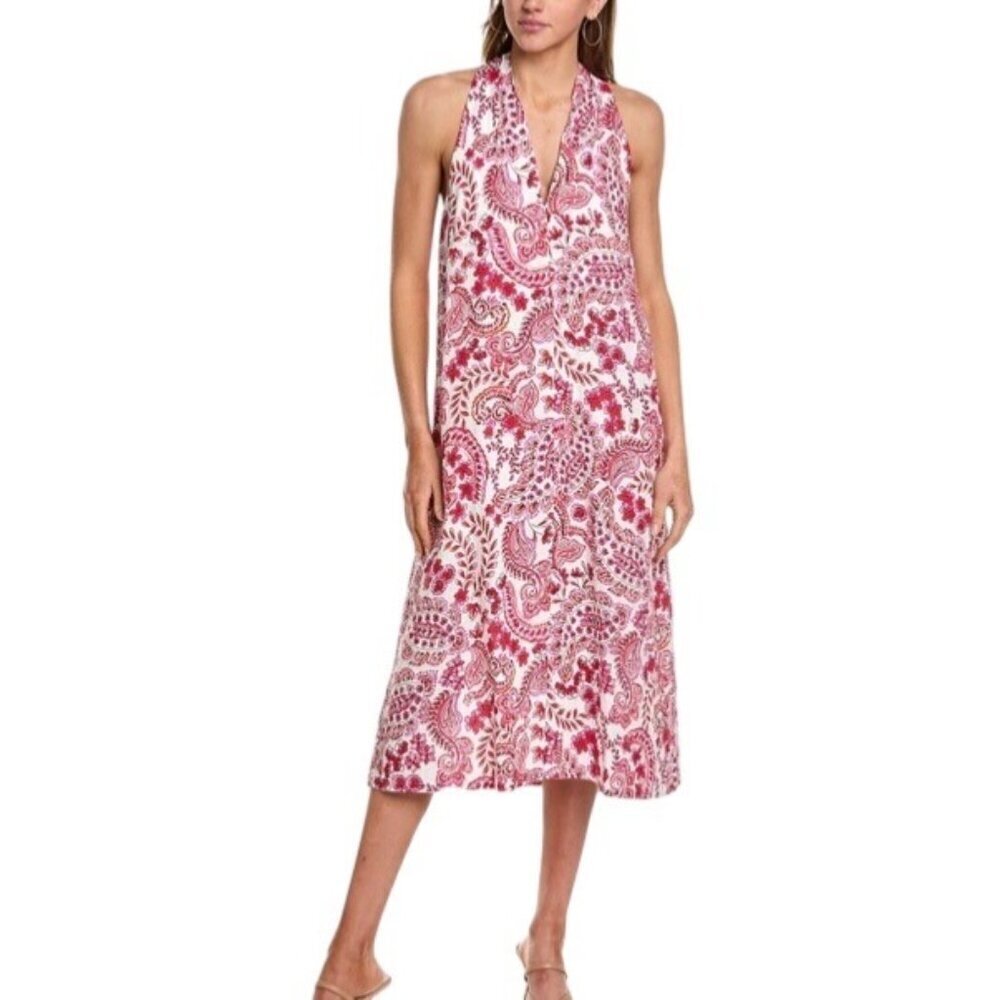 Johnny Was Lillet Size Small Crisscross Linen Dress Lightweight Cruise Holiday F